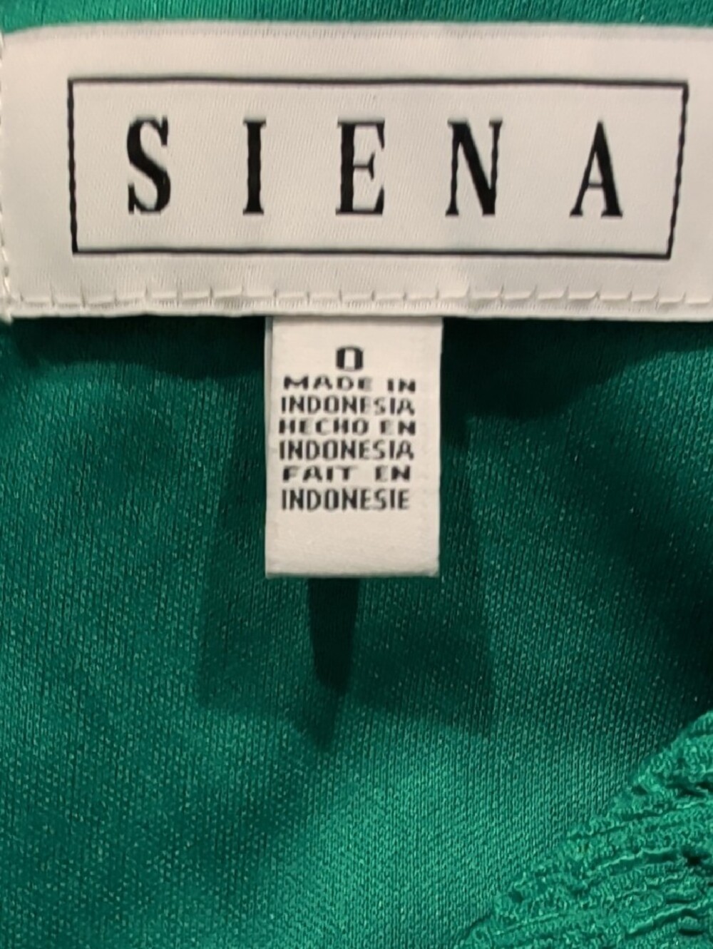 SIENA NWT $128 Size 0 Zero Textured Green Long-Sleeve Wrap Mini Dress - Picture 12 of 12